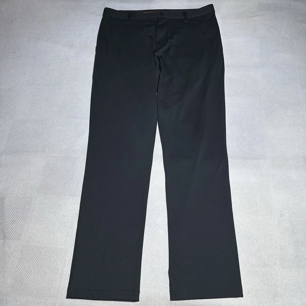 Rhone Commuter Pants Mens 32x31 Black Slim Fit Flat Front Stretch Casual Classic - Picture 1 of 14